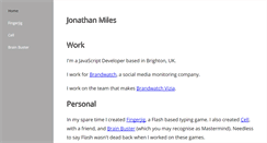 Desktop Screenshot of jonmiles.co.uk